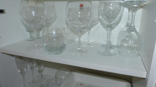 Lots of glasses to enjoy a drink!